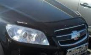 Chevrolet Captiva 2006-2012 - Дефлектор капота (мухобойка), темный, с надписью Captiva. (EGR) фото, цена