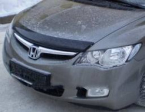 Honda Civic 2006-2012 - Дефлектор капота, темный, с надписью, EGR фото, цена