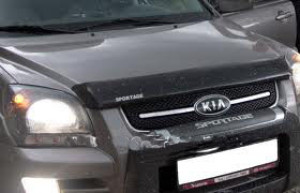 Kia Sportage 2005-2010 - Дефлектор капота, темный, с надписью, EGR фото, цена