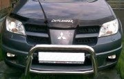 Mitsubishi Outlander 2003-2006 - Дефлектор капота, темный, с надписью, EGR фото, цена