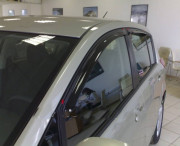 Nissan Tiida 2008-2012 - Дефлекторы боковых окон, комплект 4 штуки, темные, BREEZE, EGR фото, цена