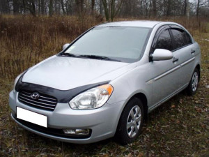 Hyundai Accent 2006-2009 - Дефлектор капота (мухобойка), VIP Tuning фото, цена