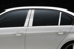 BMW 3 2006-2009 - Накладки на стойки хромированные, комплект 6 штук. (SES Trims®) фото, цена