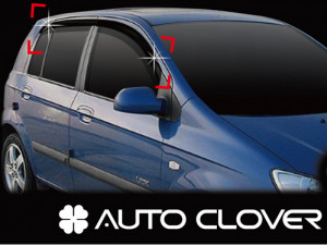 Hyundai Getz 2002-2010 - Дефлекторы окон (ветровики), комлект 4 шт. (Clover) фото, цена