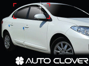 Renault Fluence 2009-2011 - Дефлекторы окон (ветровики), комлект 4 шт. (Clover) фото, цена
