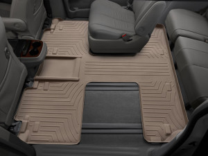 Toyota Sienna 2011-2019 - (7 мест) Коврики резиновые с бортиком, задние, 2 и 3 ряд, бежевые. (WeatherTech) фото, цена