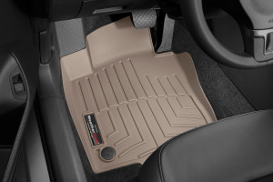 Volkswagen Passat 2012-2014 - Коврики резиновые с бортиком, передние, бежевые. (WeatherTech) фото, цена