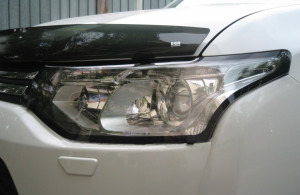 Mitsubishi Outlander 2012-2014 - Защита передних фар, с окантовкой. (EGR) фото, цена