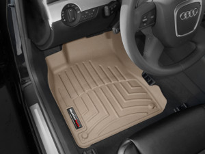 Audi A4 2002-2008 - Коврики резиновые с бортиком, передние, бежевые. (WeatherTech) фото, цена