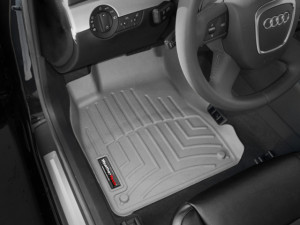 Audi A4 2002-2008 - Коврики резиновые с бортиком, передние, серые. (WeatherTech) фото, цена