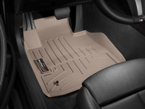 BMW 4 2014-2020 - Коврики резиновые с бортиком, передние, бежевые. (WeatherTech) (RWD)  фото, цена