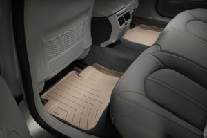 Cadillac CTS 2008-2024 - Коврики резиновые с бортиком, задние, бежевые. (WeatherTech) фото, цена