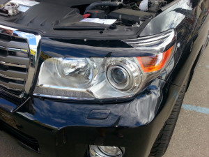 Toyota Land Cruiser 2012-2014 - Защита передних фар, прозрачная, с черной окантовкой. (EGR)  фото, цена