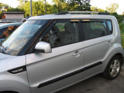 Kia Soul 2008-2012 - Дефлекторы окон (ветровики),ребристые,  комплект. (Clover) фото, цена