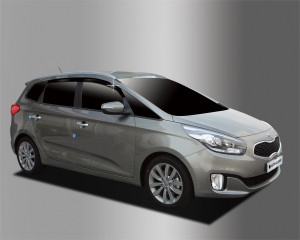 Kia Carens 2013-2014 - Дефлекторы окон (ветровики), ребристые, к-т 4 шт (Clover) фото, цена