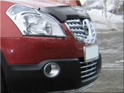 Nissan Qashqai 2007-2010 - Хромированные накладки на передние фары (Wellstar) фото, цена