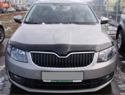 Skoda Octavia A7 2013-2015 - Дефлектор капота (мухобойка), темный. (SIM) фото, цена