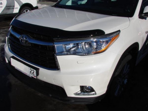 Toyota Highlander 2014-2015 - Дефлектор капота (мухобойка), темный (SIM) фото, цена