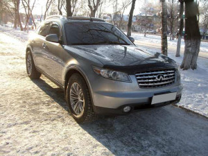 Infiniti FX 2003-2008 - Дефлектор капота (мухобойка), темный. (SIM) фото, цена