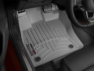 Volkswagen Golf 2013-2024 - Коврики резиновые с бортиком, передние, серые (WeatherTech) фото, цена