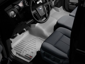 Ford F150 2011-2024 - Коврик резиновый с бортиком, передний, серый, сплошной. (WeatherTech) фото, цена