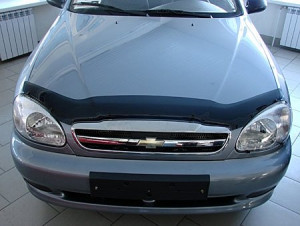 Chevrolet Lanos 1998-2015 - Дефлектор капота (мухобойка) (SIM) фото, цена