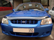 Hyundai Accent 1999-2003 - Дефлектор капота (мухобойка), темный. (SIM) фото, цена