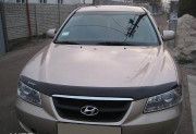 Hyundai Sonata 2005-2009 - Дефлектор капота (мухобойка), темный. (SIM) фото, цена