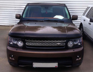 Land Rover Range Rover Sport 2009-2013 - Дефлектор капота (мухобойка), темный. (SIM) фото, цена