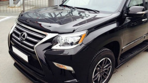 Lexus GX 2013-2015 - Дефлектор капота (мухобойка), темный. (SIM) фото, цена