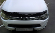 Mitsubishi Outlander 2012-2015 - Дефлектор капота (мухобойка), темный. SIM фото, цена