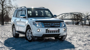 Mitsubishi Pajero 2007-2012 - Дефлектор капота (мухобойка), темный. (SIM) фото, цена