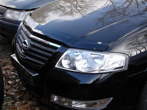 Nissan Almera Classic 2006-2011 - Дефлектор капота (мухобойка), темный. (SIM) фото, цена