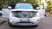 Nissan Patrol 2010-2015 - Дефлектор капота (мухобойка), темный. (SIM) фото, цена