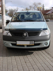 Renault Logan 2005-2012 - Дефлектор капота (мухобойка), темный. (SIM) фото, цена
