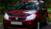 Renault Sandero 2007-2012 - Дефлектор капота (мухобойка), темный. (SIM) фото, цена