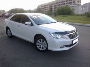 Toyota Camry 2012-2015 - Дефлектор капота (мухобойка), темный. (SIM) фото, цена