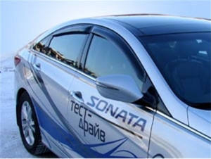 Hyundai Sonata 2011-2015 - Дефлекторы окон (ветровики), к-т 4 шт, темные. SIM фото, цена
