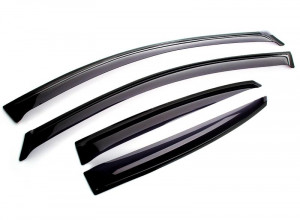 Kia Rio 2005-2010 - Дефлекторы окон (ветровики), к-т 4 шт, темные (Htb). SIM фото, цена