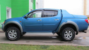 Mitsubishi L 200 2007-2015 - Дефлекторы окон (ветровики), к-т 4 шт, темные. SIM фото, цена