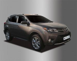 Toyota Rav 4 2013-2016 - Дефлекторы окон (ветровики), темные, комплект 6 шт. (Clover) фото, цена