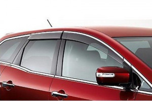 Mazda CX-7 2006-2012 - Дефлекторы окон (ветровики), темные, с хром молдингом, комплект 4 шт. (China) фото, цена
