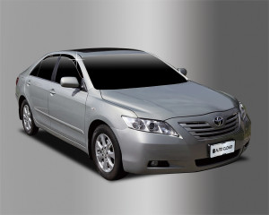 Toyota Camry 2006-2011 - Дефлекторы окон (ветровики), темные, комплект 4 шт. (Clover) фото, цена