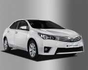 Toyota Corolla 2013-2016 - Дефлекторы окон (ветровики), темные, комплект 4 шт. (Clover) фото, цена