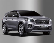 Kia Sorento 2014-2016 - Дефлекторы окон (ветровики), темные, комплект 4 шт. (Clover) фото, цена