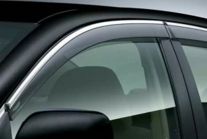 Honda CRV 2012-2016 - Дефлекторы окон (ветровики), темные, с хром молдингом, комплект 4 шт. (BGT) фото, цена