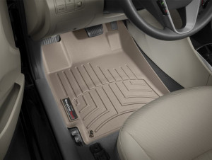 Hyundai Accent 2012-2020 - Коврики резиновые с бортиком, передние, бежевые. (WeatherTech) фото, цена