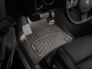 Porsche Cayenne 2011-2018 - Коврики резиновые с бортиком, передние, какао (WeatherTech) фото, цена