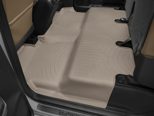 Toyota Tundra 2013-2021 - (CrewMax) Коврики резиновые с бортиком, задние, бежевые. (WeatherTech) фото, цена