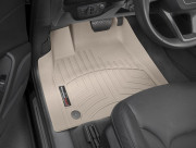 Audi Q8 2018-2024 - Коврики резиновые с бортиком, передние, бежевые (WeatherTech) фото, цена